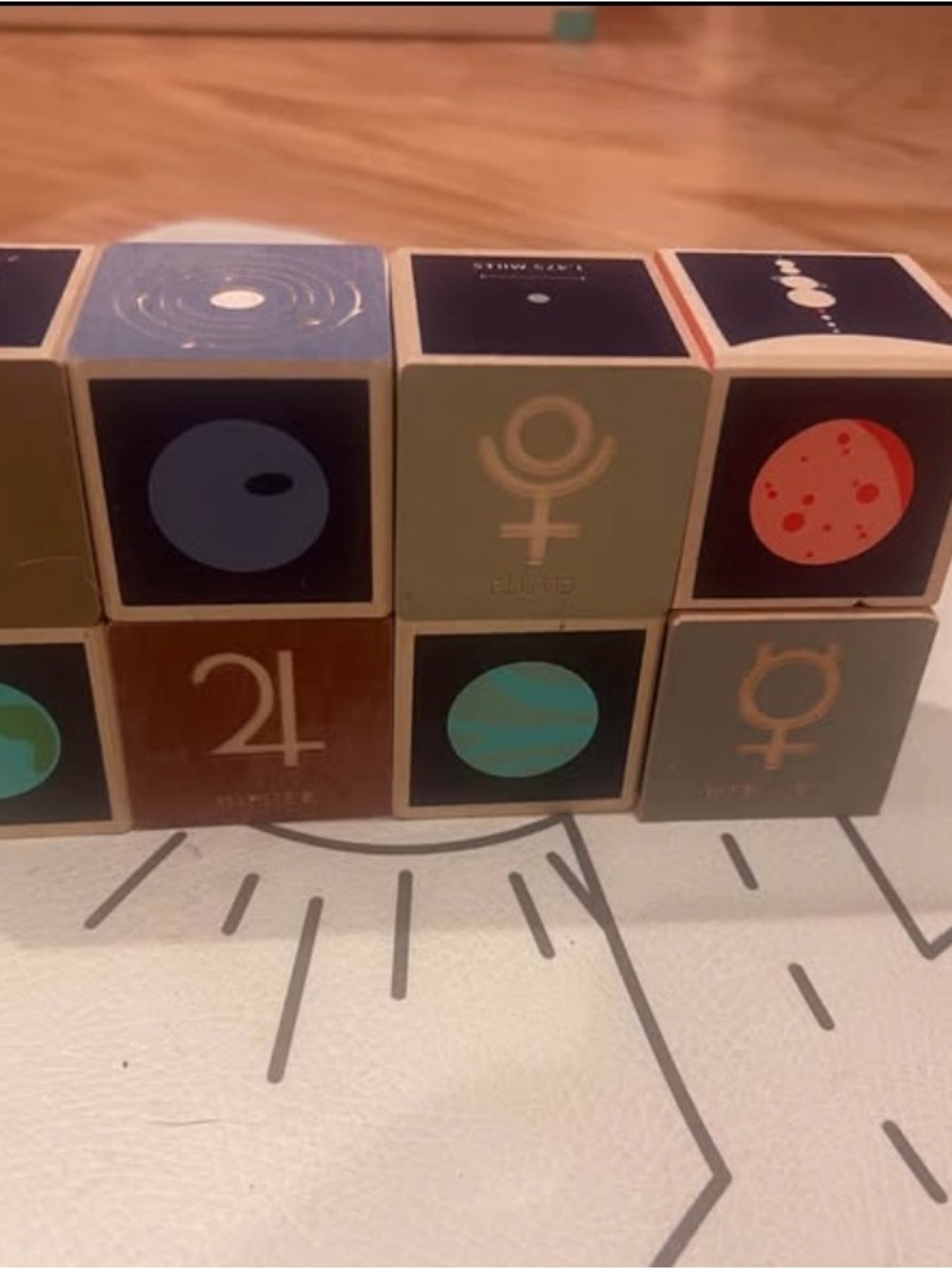 Planetary Wooden Building Blocks Set for Kids - Multicolor Planets
